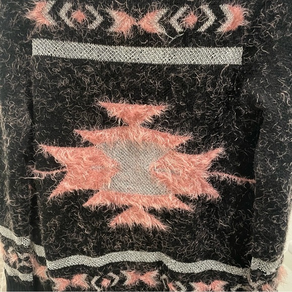 BCBG MaxAzria Waterfall Open Front Oversized Cardigan Sweater Southwestern Sz S - Picture 5 of 7